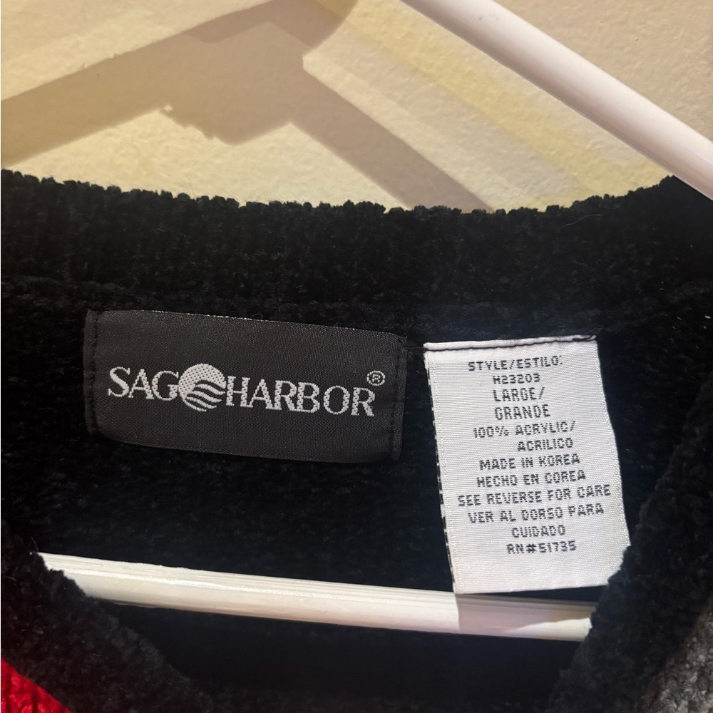 Sag Harbor Red and Black Sweater - Picture 3 of 3